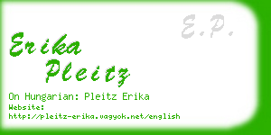 erika pleitz business card